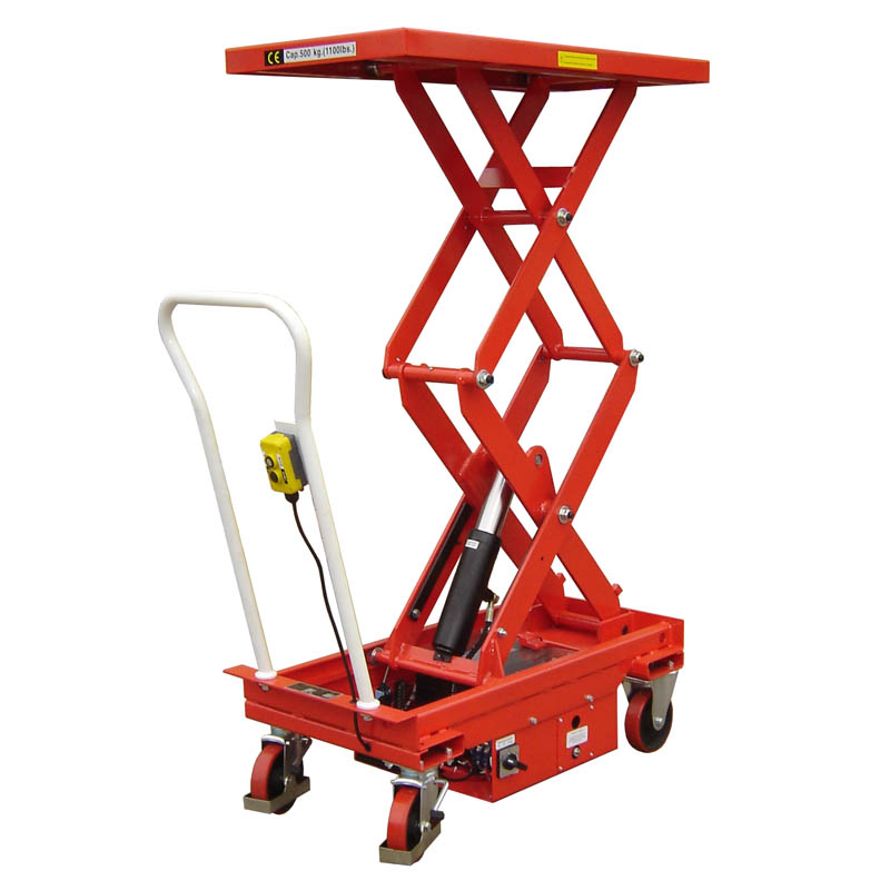 Electric Double Scissor Lift Table, Pallet Lift Table With Rollers